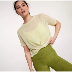 Calia Twisted Mesh Tee Women's Large Running Training Swim Top Coverup Nwt
